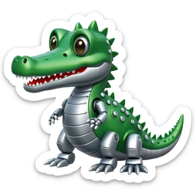 cute robot crocodile  sticker