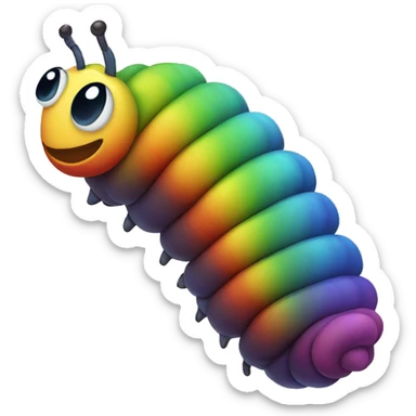 Rainbow caterpillar  sticker