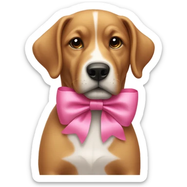 Dog with a pink bow sticker