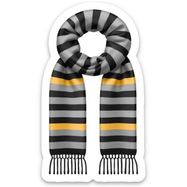 scarf in grey and black stripes sticker