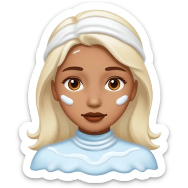 white icing on woman just on the face area sticker