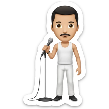 Freddy mercury famous stand microphone up full body sticker