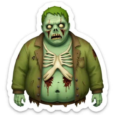 Fat zombie sticker