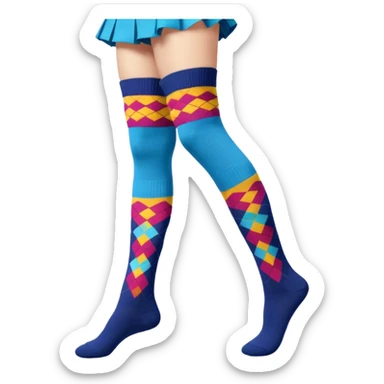 Highland dancing argyle over the knee socks sticker