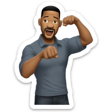 Will smith slapping the rock sticker