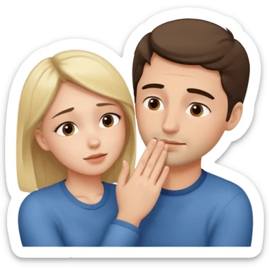 Girl touching his face with both hand, and smoothly rubbing the face sticker