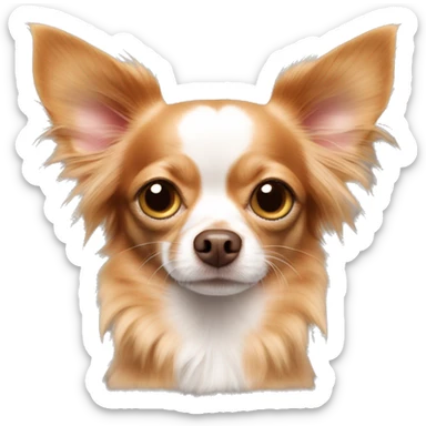 Red long hair chihuahua. Pink nose hazel green eyes sticker
