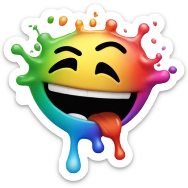 Emoji Puking rainbow sticker