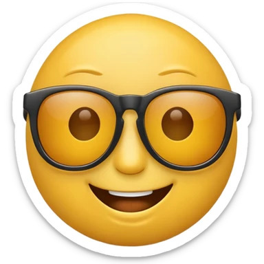 classic yellow emoji with sunglasses and a hashtag, representing trendy social media marketers sticker