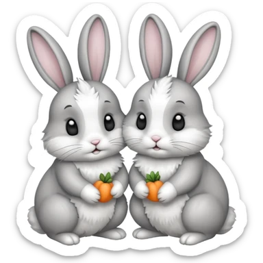two rabbits colllobrating sticker