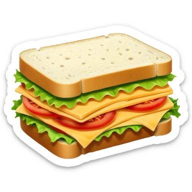 half cut sliced sandwich  sticker