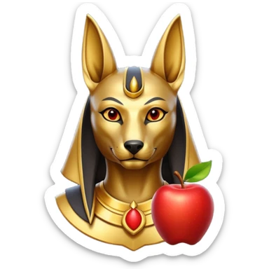 anubis god with an apple sticker