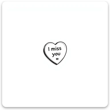 Sticky note that says "I miss you" with a heart sticker