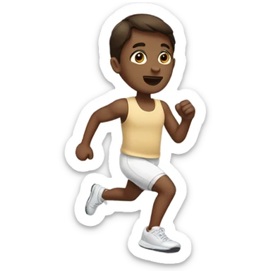 runnning emoji wearing something cute, she is white with dark brown hair sticker
