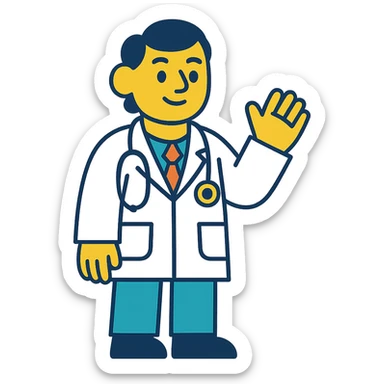 yellow-skinned gender neutral doctor sticker