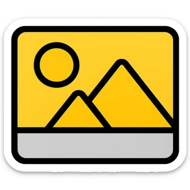 minimal image placeholder emoji with yellow and gray color accent, icon style sticker