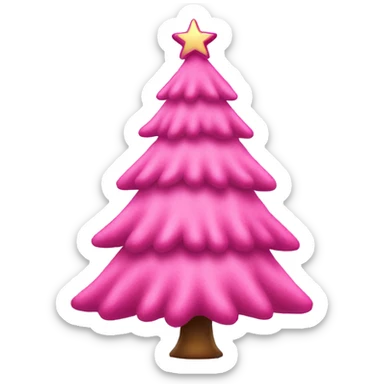 pink christmas tree sticker