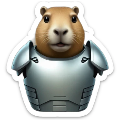 capybara en armure de robot sticker