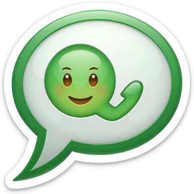 white speech bubble emoji containing green check mark sticker