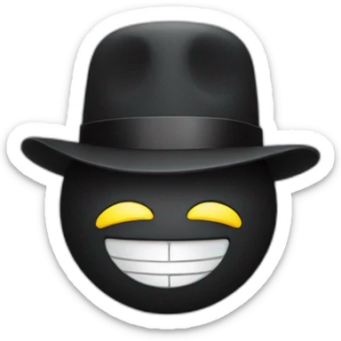 smiley emoji wearing a  bowler hat sticker