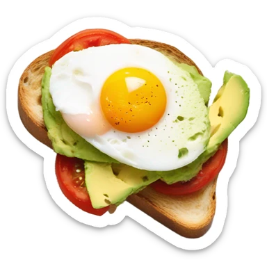 Egg and avocado tomato toast ￼ sticker