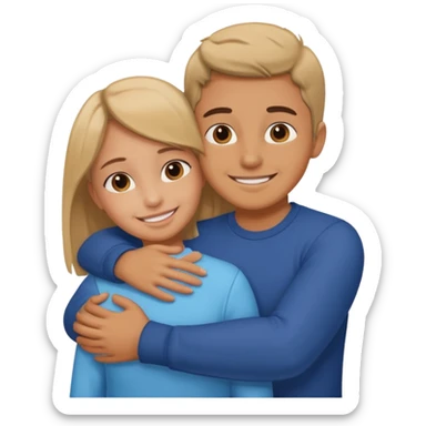  un homme serre sa sœur dans ses bras sticker