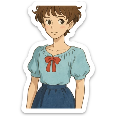 ghibli style femboy character sticker
