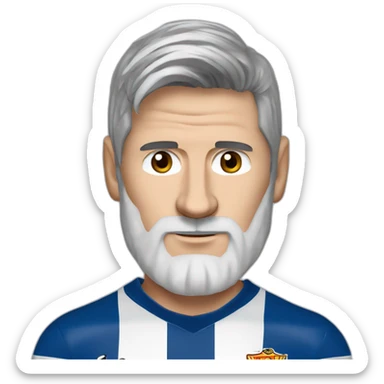 lionel messi gray-haired, long white beard, with a large mole on nose sticker