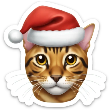 Bengal cat with santa hat sticker