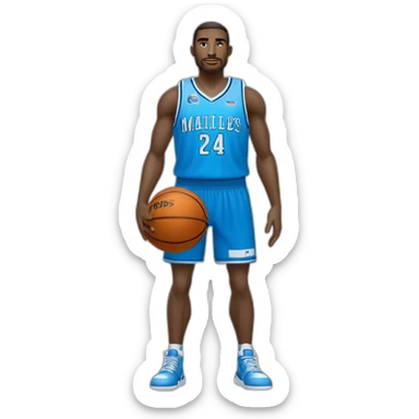 Un maillot de basket bleu avec écrit 14 dessus dans le style de IOS sticker