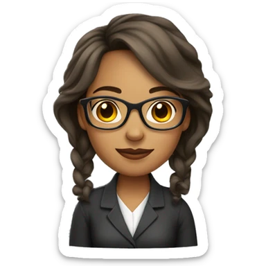 young women mom teacher with glasses mix of race sticker