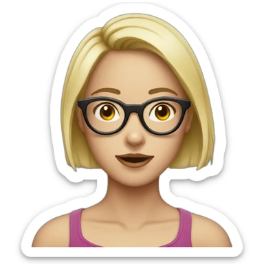 girl with glasses and piersing sticker