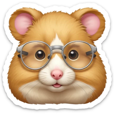 CUTE GOLDEN HAMSTER WITH GLASSES sticker