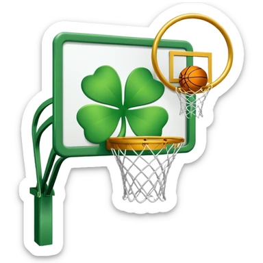 Shamrock basketball hoop sticker