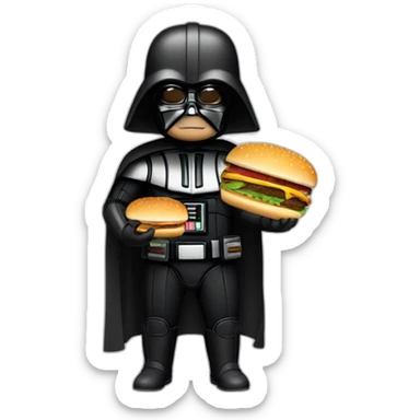 Bébé Dark Vador qui manges un hamburger sticker
