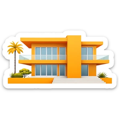 contemporary villa, yellow and orange sticker