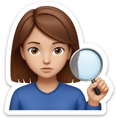 girl investigating sticker
