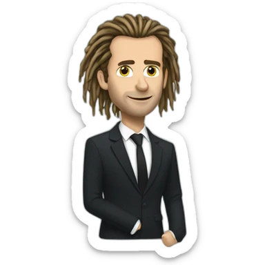 Macron wirh dreadlocks sticker