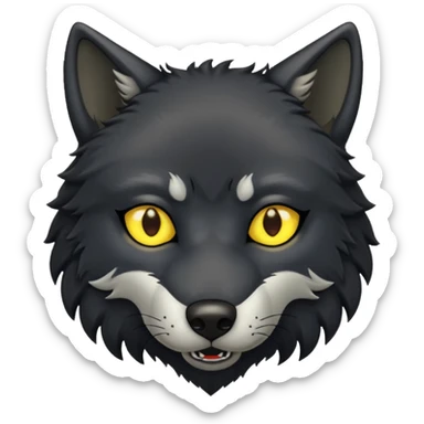 i want an black wolf it should look dangerous sticker