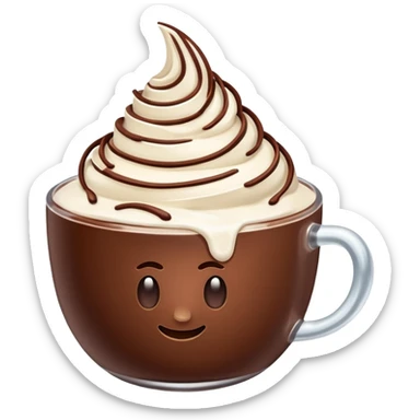 Ice Cacao with whipping cream  sticker