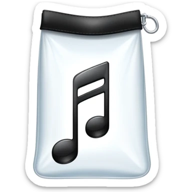 ziplock bag containing a single musical note sticker