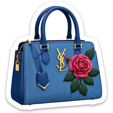 Denim Rose ysl design hand bag  sticker