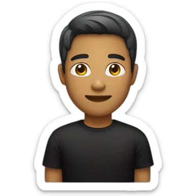 person wearning black t shirt sticker