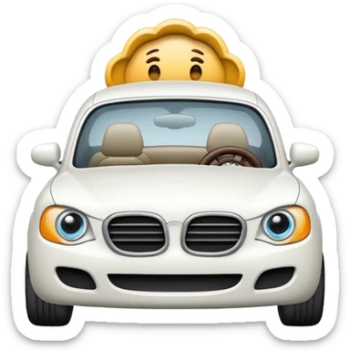 Auto blanco yendo al cine sticker