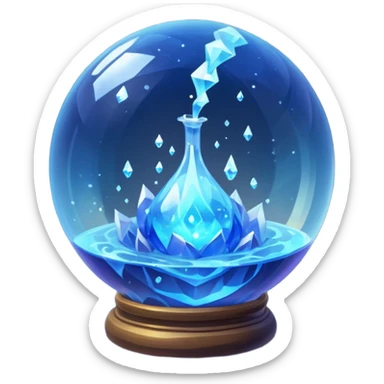 Blue Magic Fantasy Potion, Ball Circle Low Poly sticker