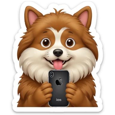 Cachorro ou amigo irritando o celular no computador sticker