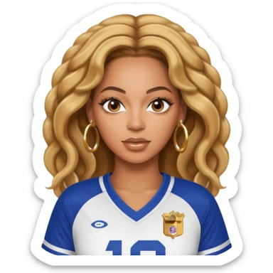 Beyonce in a football jersey  sticker
