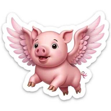 Pig with wings  sticker