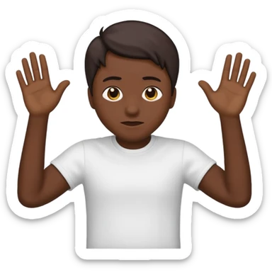 The emoji is as follows: head down while shaking it left and right moderately, right hand up near the head in this emoji position ☝️ while shaking forward and backwards moderately and gives the vibe of "nah we gotta go" or "nah fk this shi we out" sticker