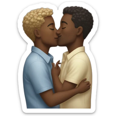 White gay kiss love sticker